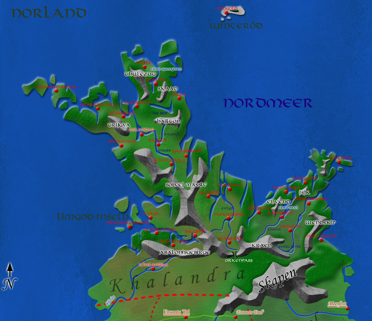 Karte des Norlands